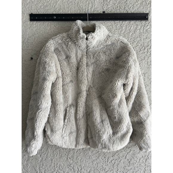 Nike size XL faux fur all over swoosh jacket - Picture 2 of 4
